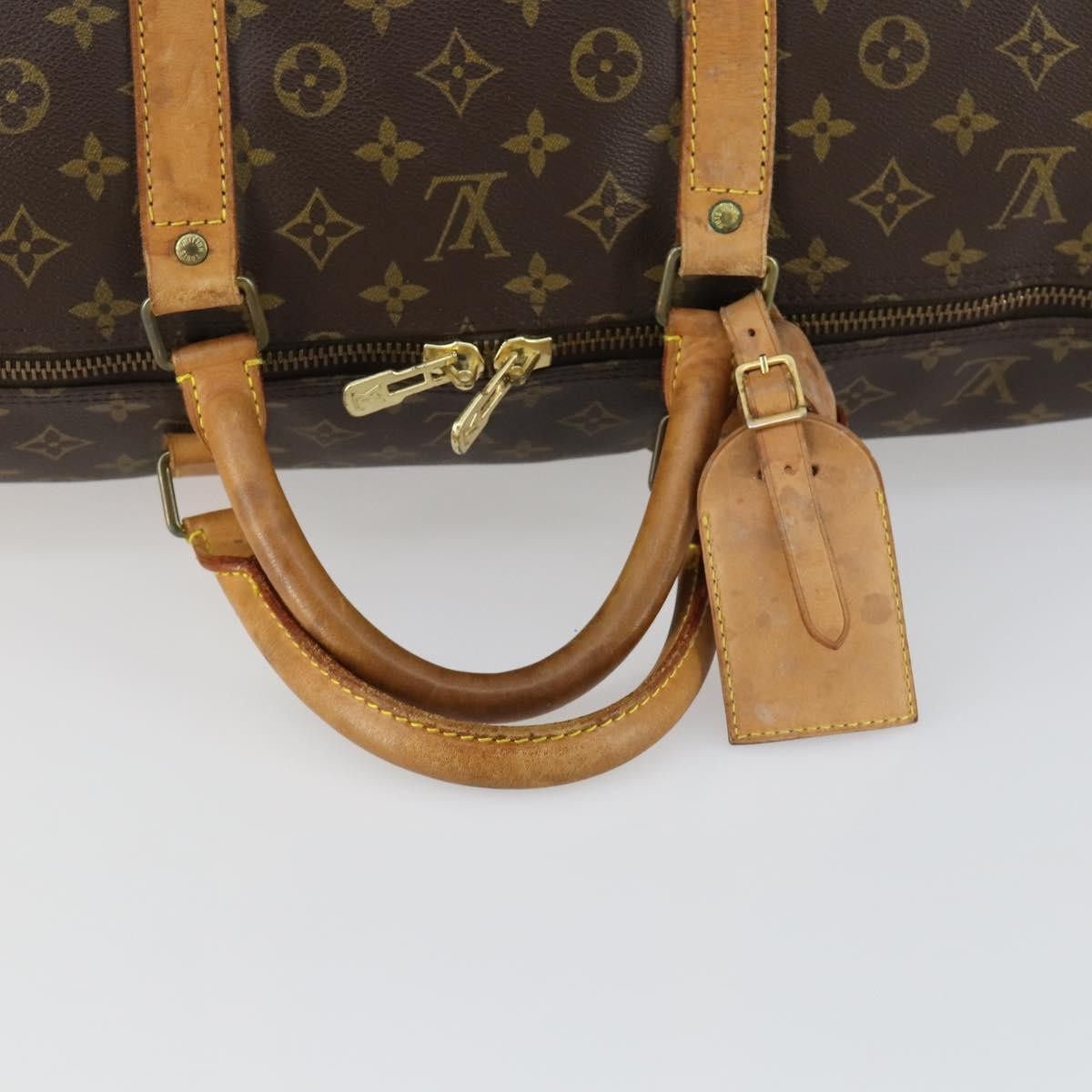 Louis Vuitton Keepall Bandouliere Monogram Canvas Brown Canvas Travel Bag Bag (Pre-Owned)
