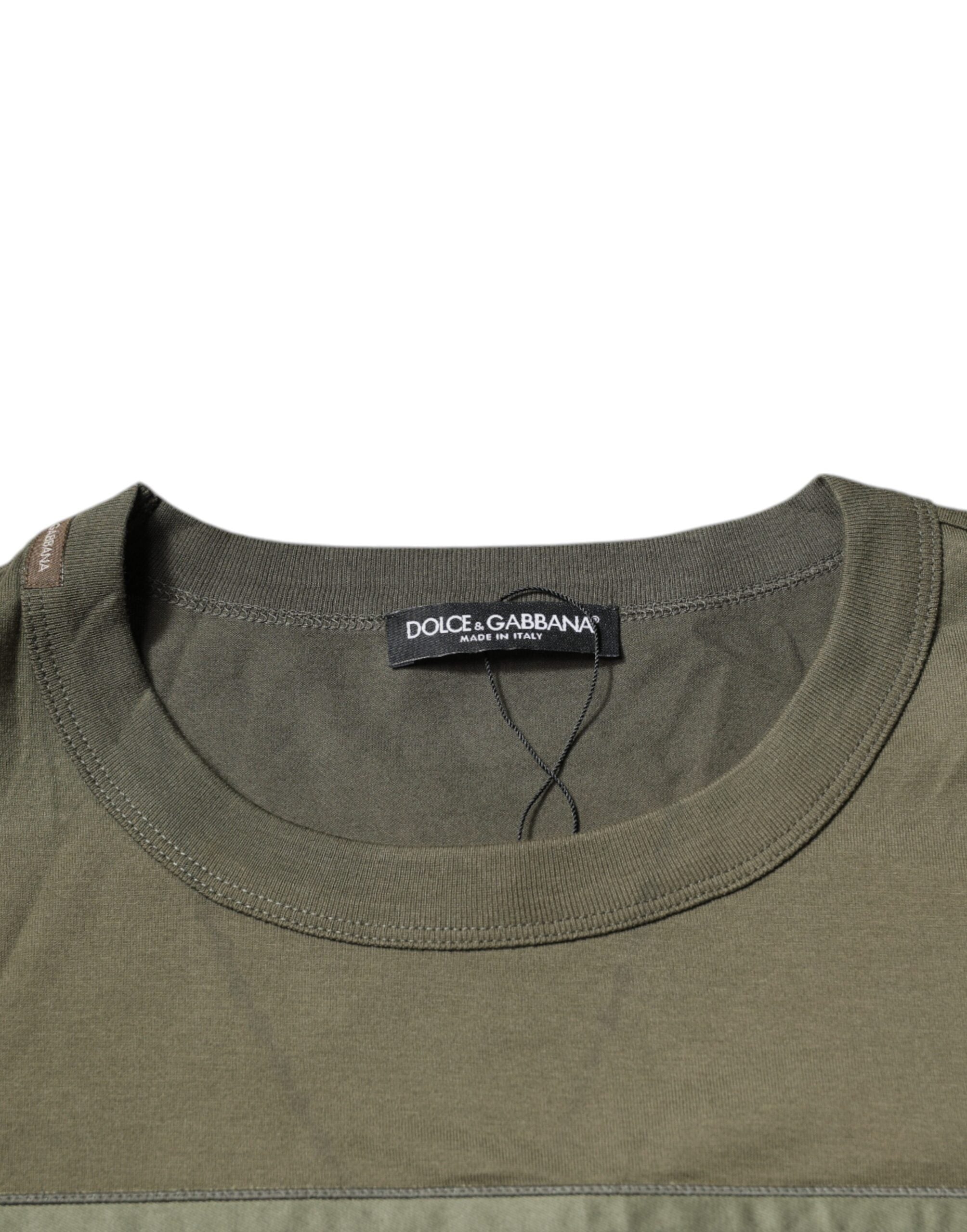 Dolce & Gabbana Army Green DG Love Cotton Crew Neck Men's T-shirt (Pre-Owned)