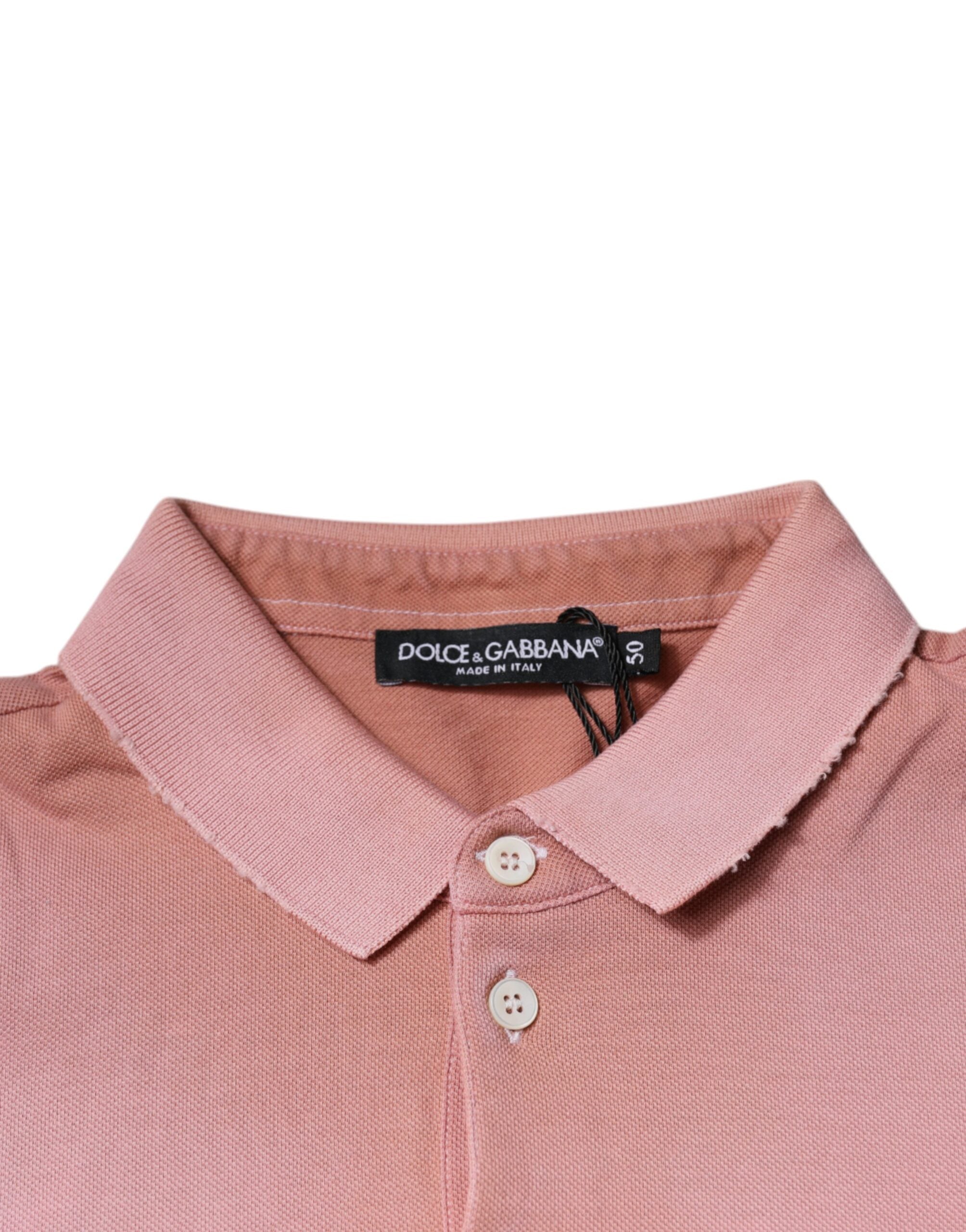 Dolce & Gabbana Pink Crown Collared Short Sleeve Polo Men's T-shirt (Pre-Owned)