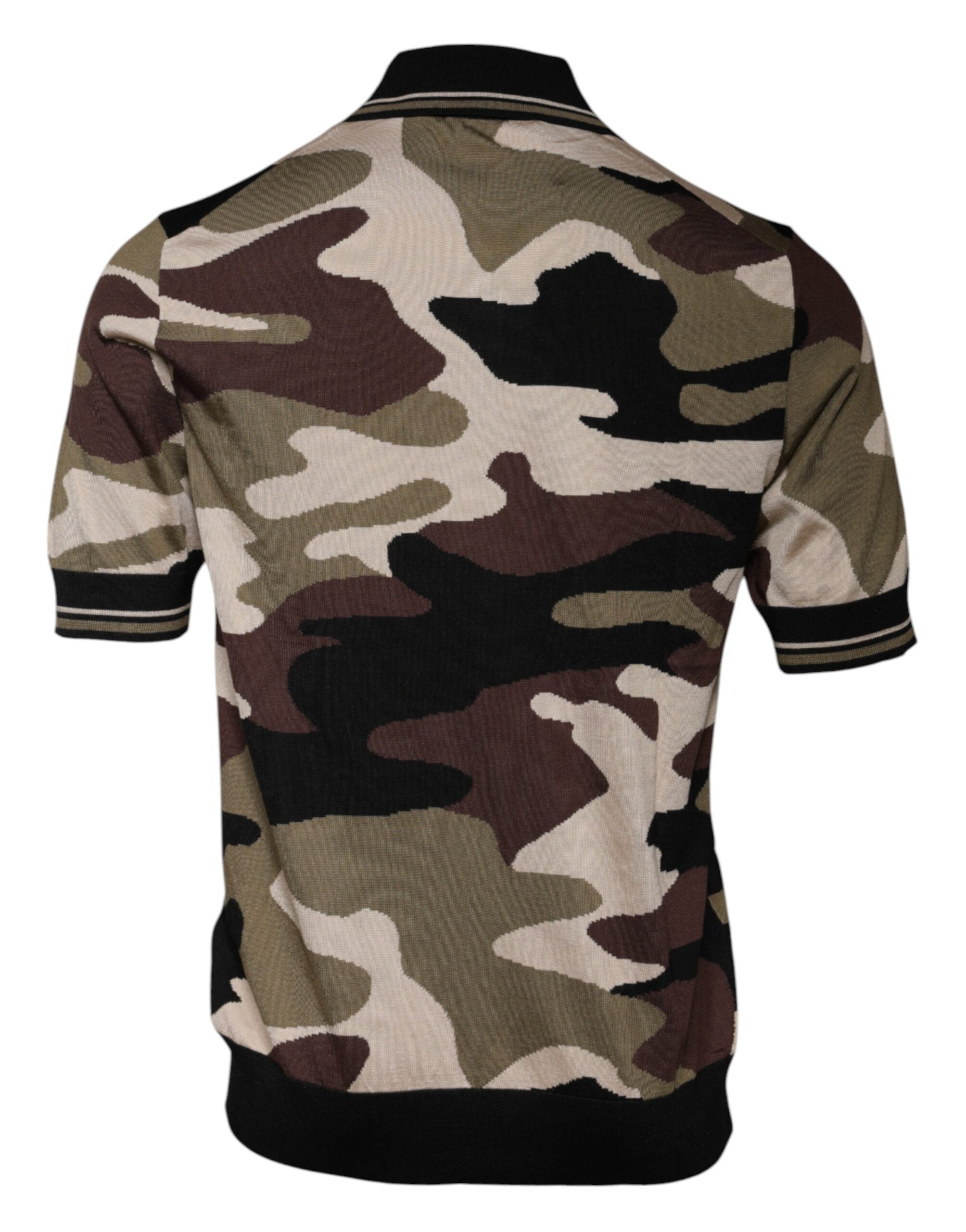 Dolce & Gabbana Multicolor Camouflage Collared Polo Men's T-shirt (Pre-Owned)