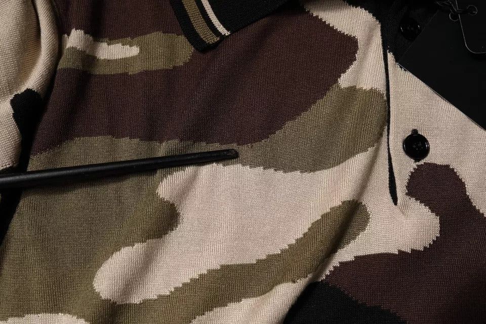 Dolce & Gabbana Multicolor Camouflage Collared Polo Men's T-shirt (Pre-Owned)