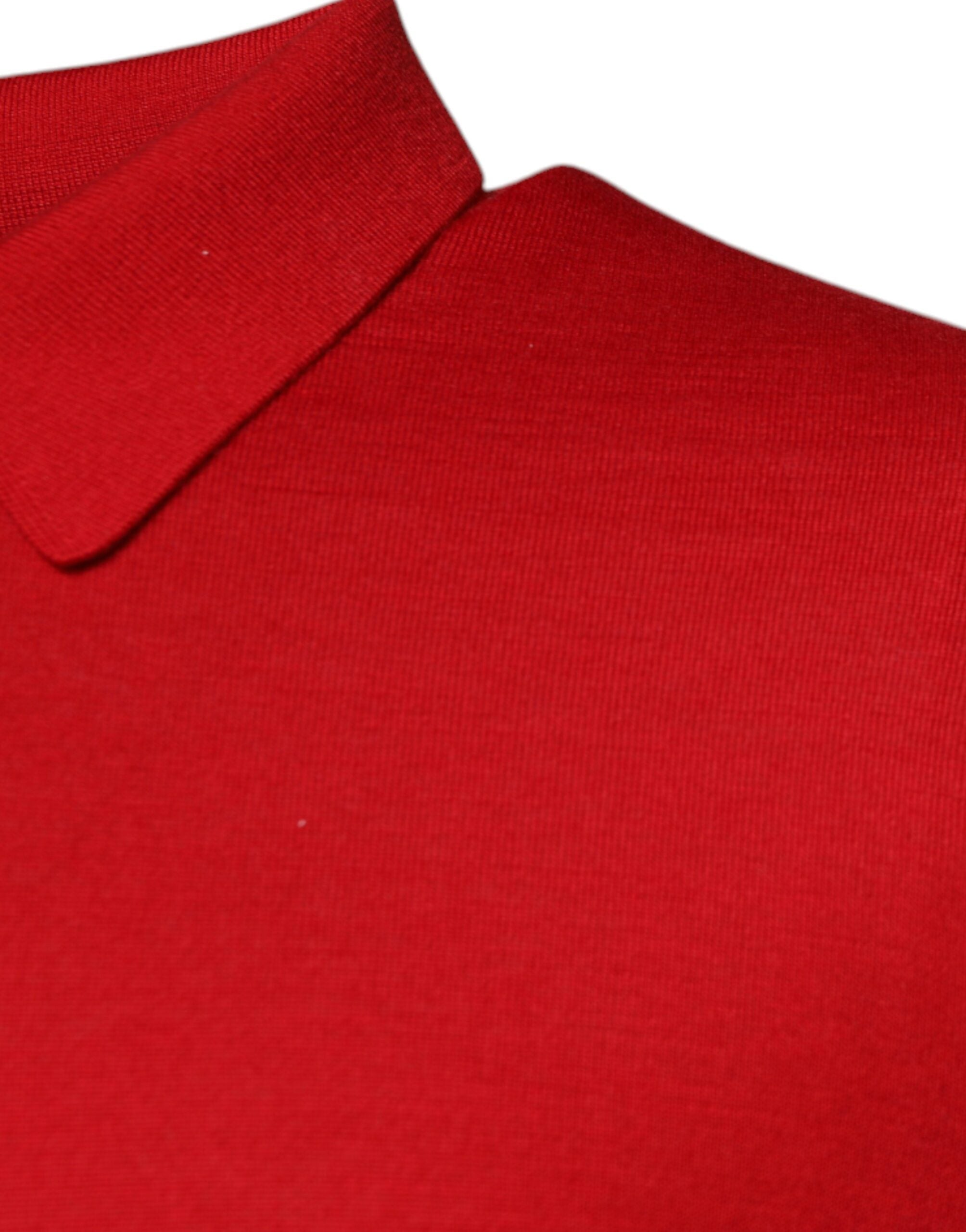 Dolce & Gabbana Red Cashmere Collared Pullover Men's Sweater (Pre-Owned)