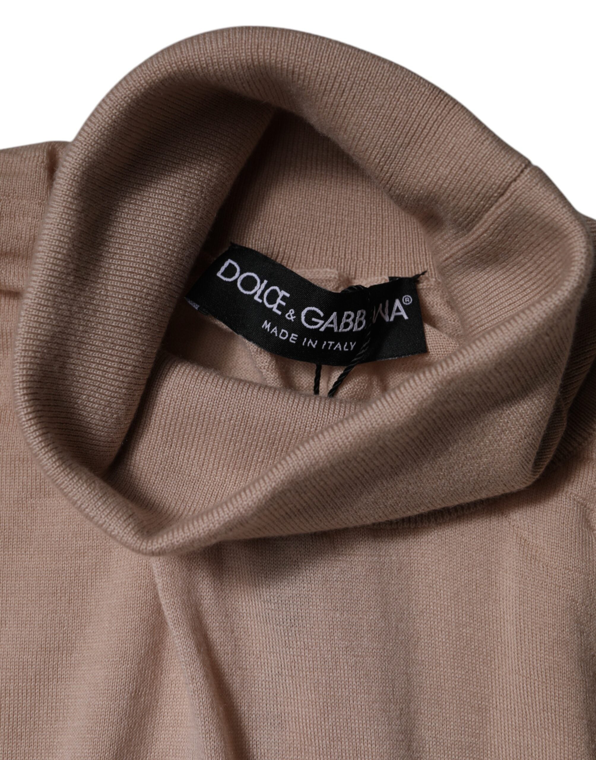 Dolce & Gabbana Beige Cashmere Turtleneck Pullover Men's Sweater (Pre-Owned)