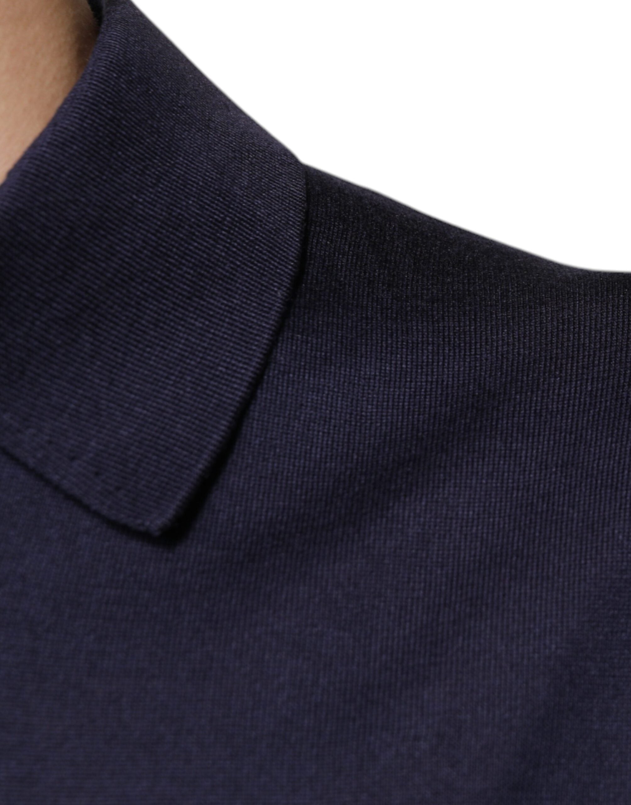 Dolce & Gabbana Blue Silk Collared Short Sleeves Polo Men's T-shirt (Pre-Owned)