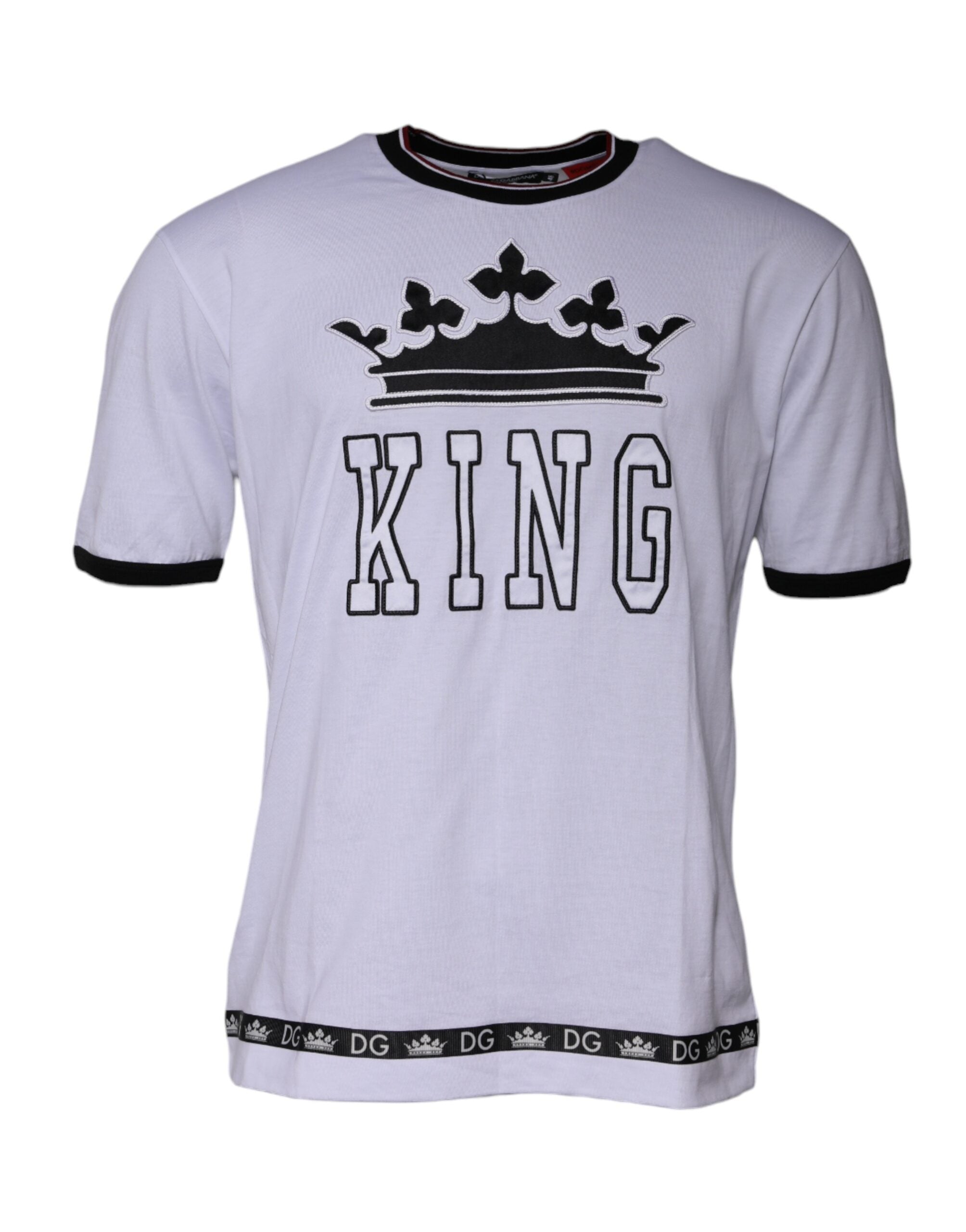 Dolce & Gabbana White Jersey Crew Neck Short Sleeves Men's T-shirt