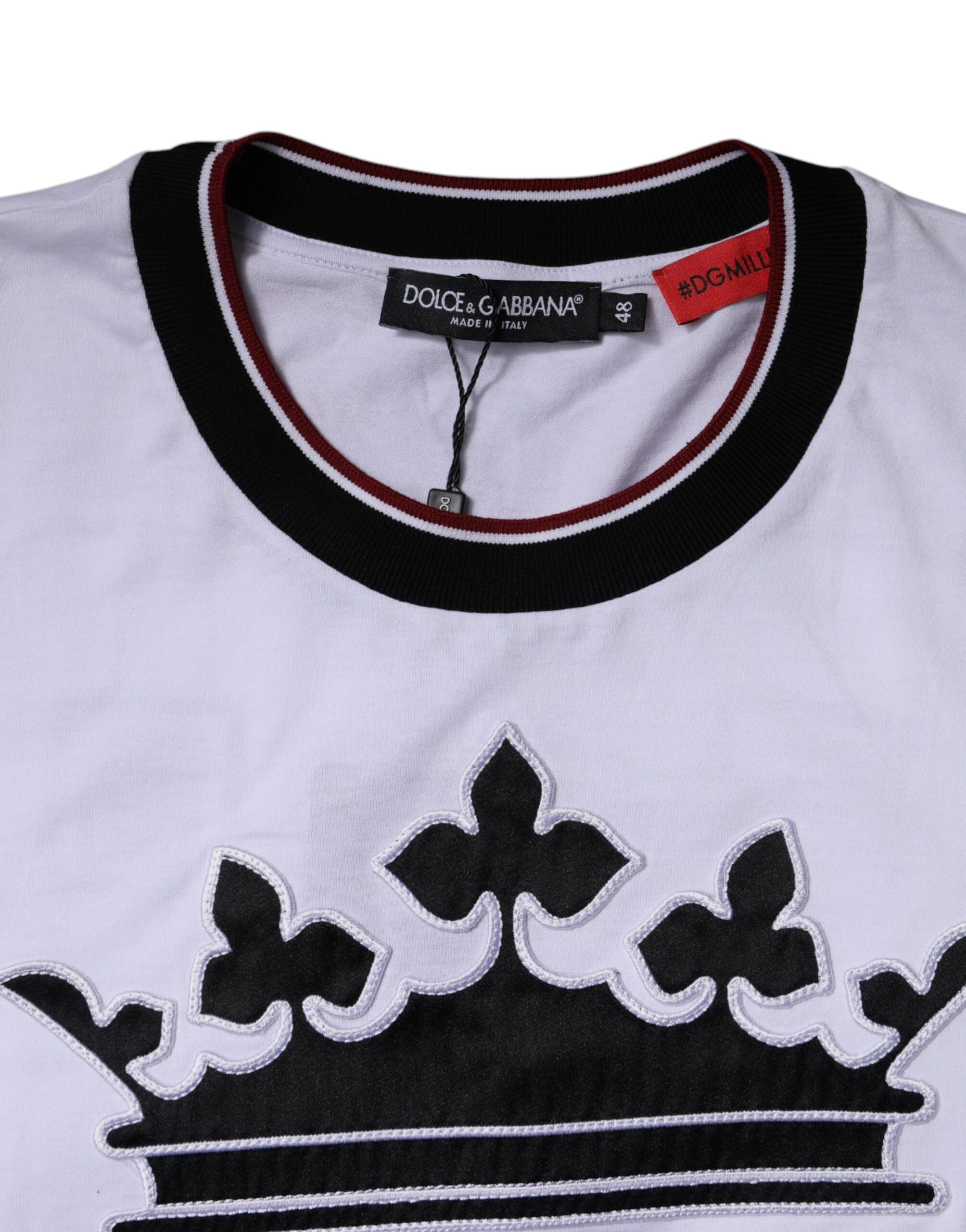 Dolce & Gabbana White Jersey Crew Neck Short Sleeves Men's T-shirt