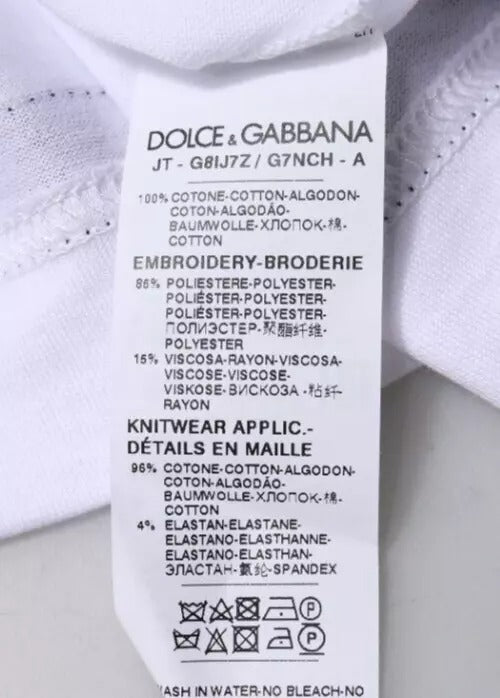 Dolce & Gabbana White Jersey Crew Neck Short Sleeves Men's T-shirt
