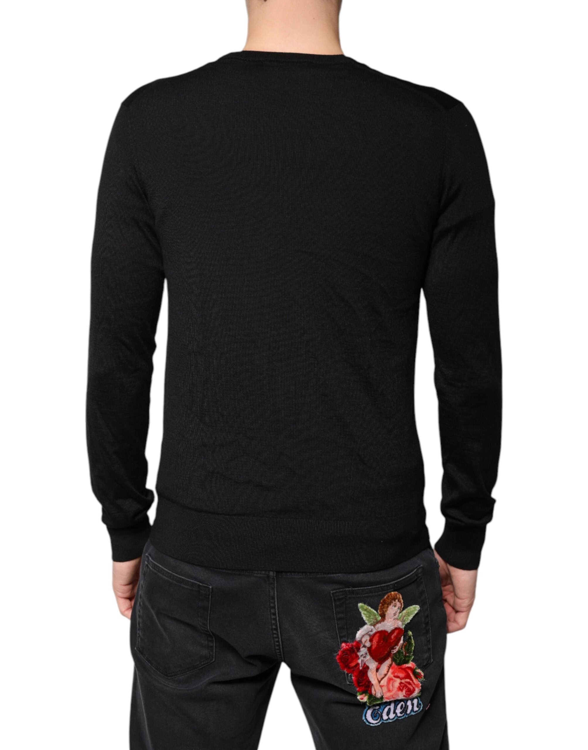Dolce & Gabbana Black Cashmere Button Down Cardigan Men's Sweater