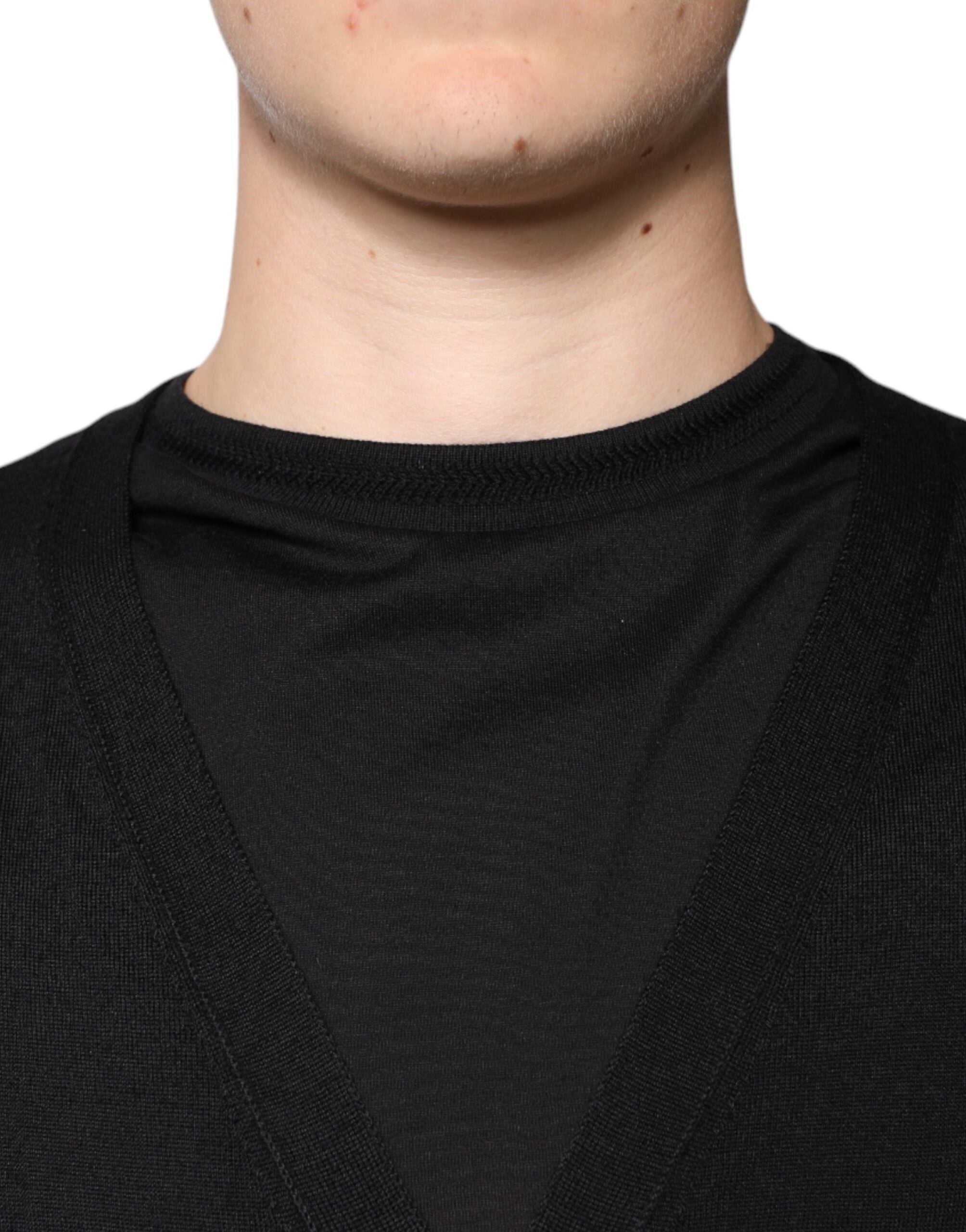 Dolce & Gabbana Black Cashmere Button Down Cardigan Men's Sweater