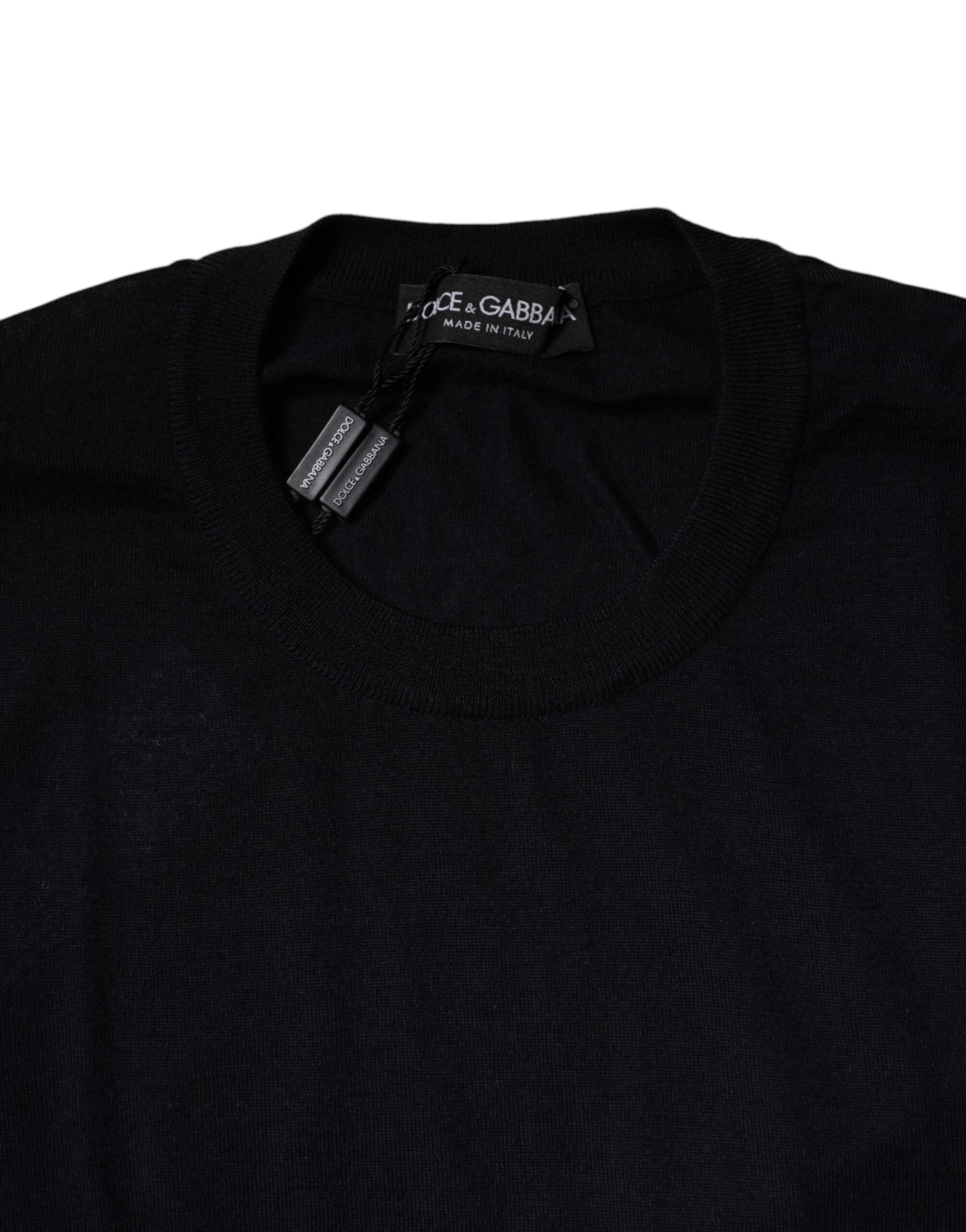 Dolce & Gabbana Blue Cashmere Crew Neck Pullover Men's Sweater (Pre-Owned)