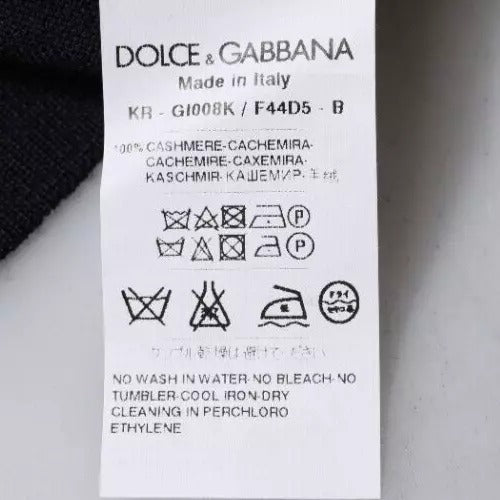 Dolce & Gabbana Blue Cashmere Crew Neck Pullover Men's Sweater (Pre-Owned)