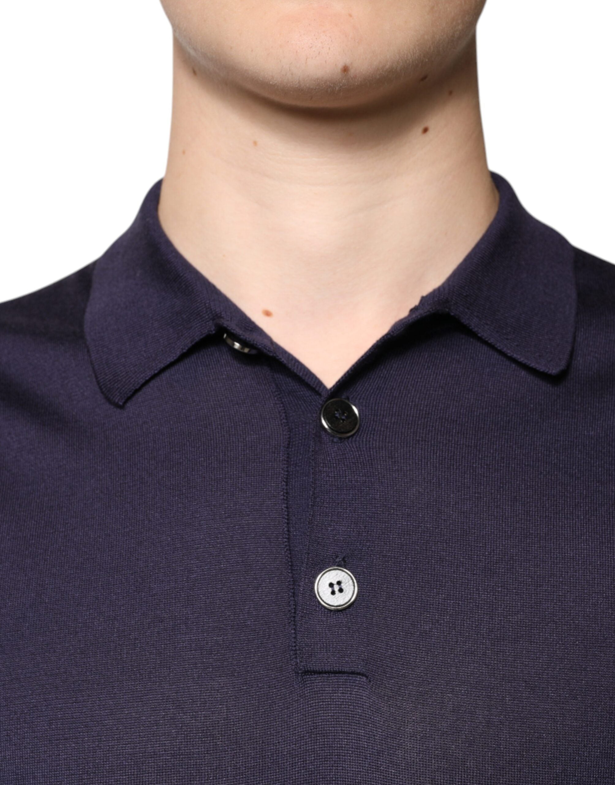 Dolce & Gabbana Blue Silk Collared Short Sleeves Polo Men's T-shirt (Pre-Owned)