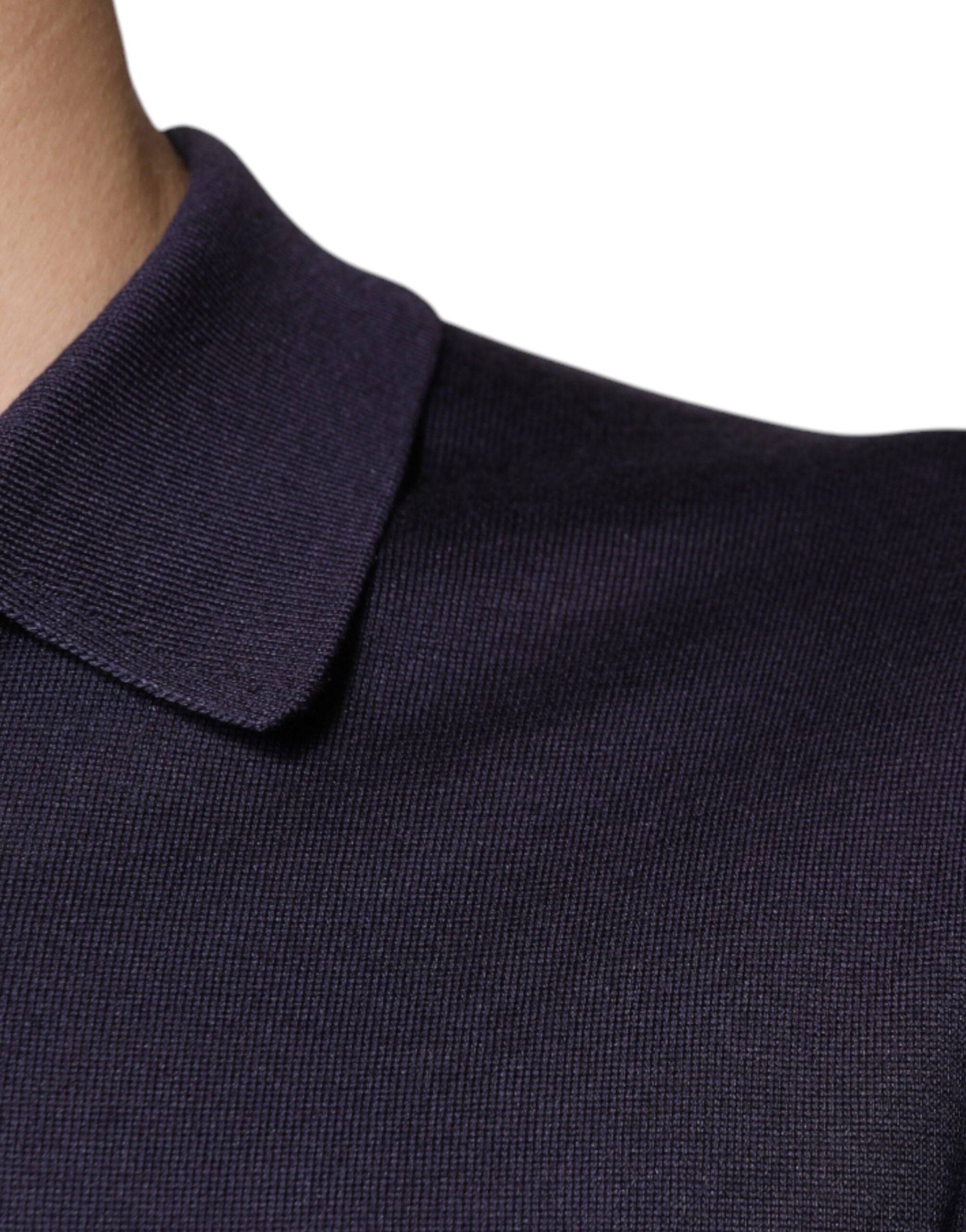 Dolce & Gabbana Blue Silk Collared Short Sleeves Polo Men's T-shirt (Pre-Owned)