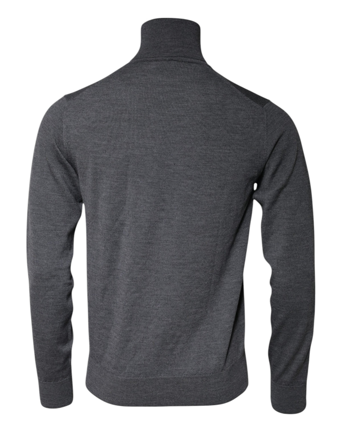 Dolce & Gabbana Gray Wool Logo Turtleneck Pullover Men's Sweater (Pre-Owned)