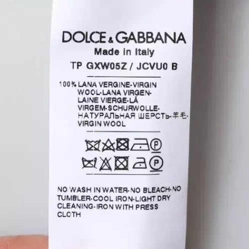 Dolce & Gabbana Gray Wool Logo Turtleneck Pullover Men's Sweater (Pre-Owned)