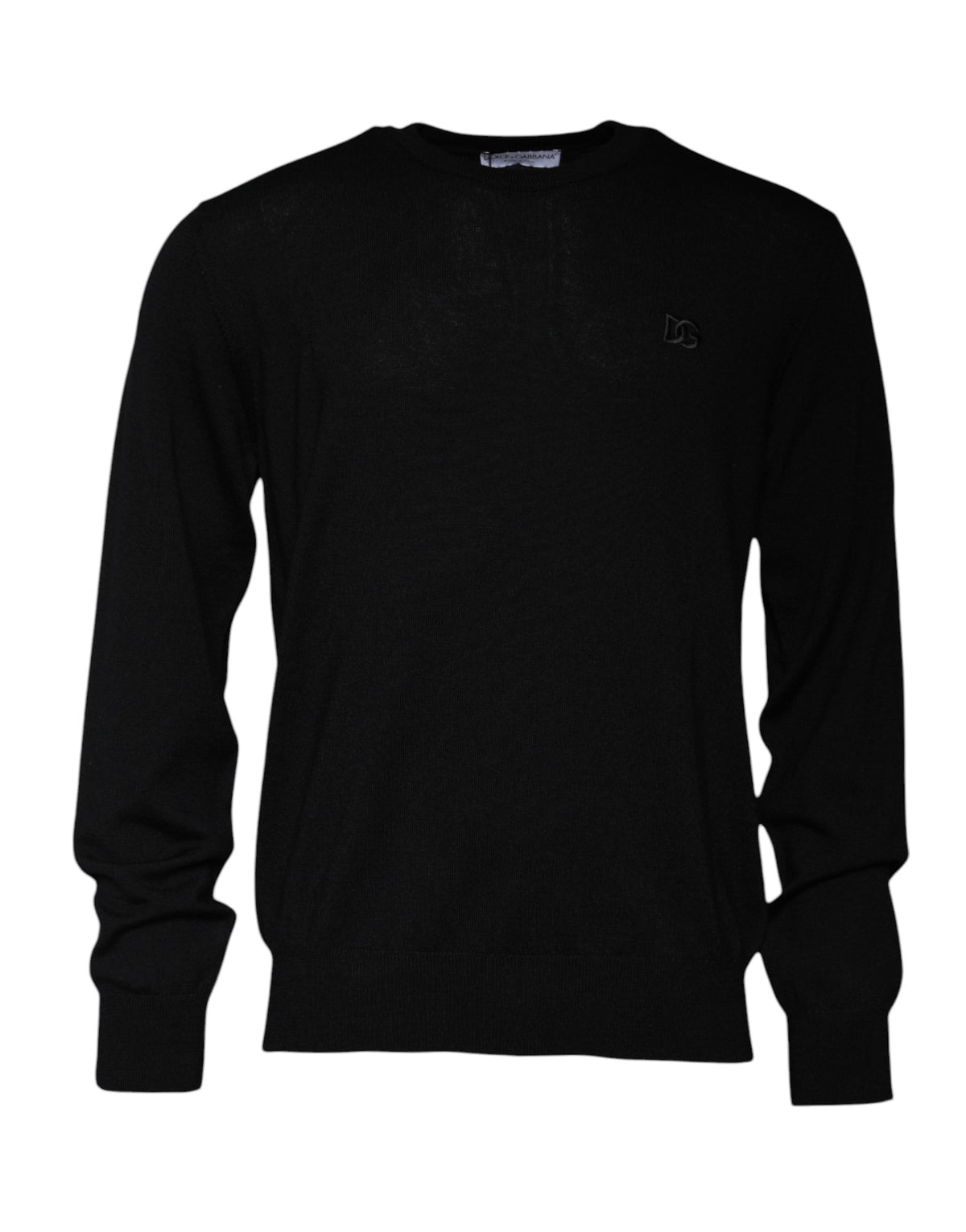 Dolce & Gabbana Black Logo Wool Crew Neck Pullover Men's Sweater (Pre-Owned)