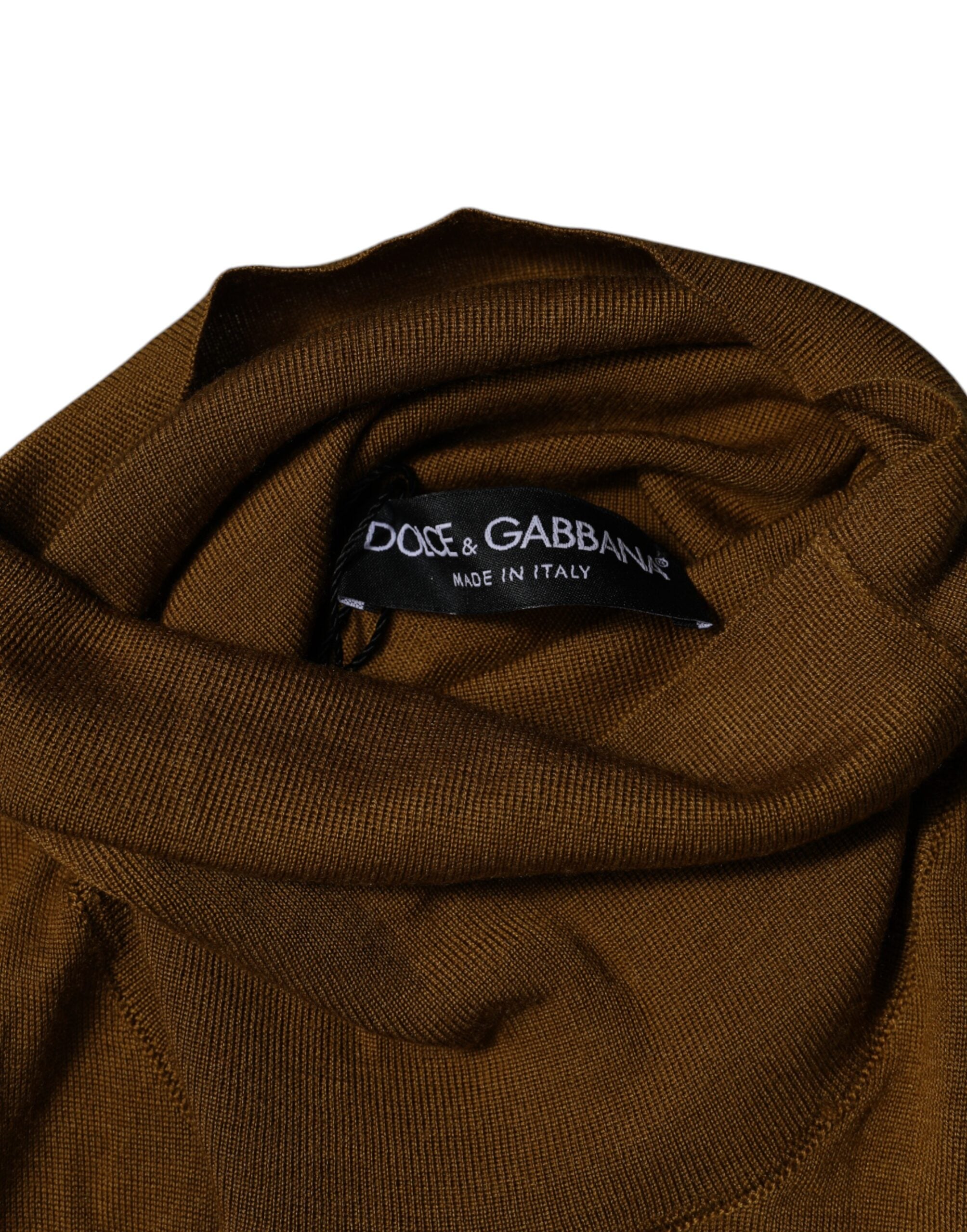 Dolce & Gabbana Brown Cashmere Turtleneck Pullover Men's Sweater (Pre-Owned)