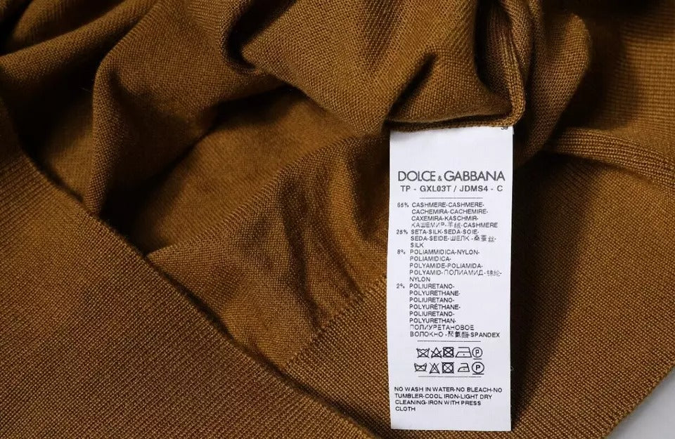 Dolce & Gabbana Brown Cashmere Turtleneck Pullover Men's Sweater (Pre-Owned)