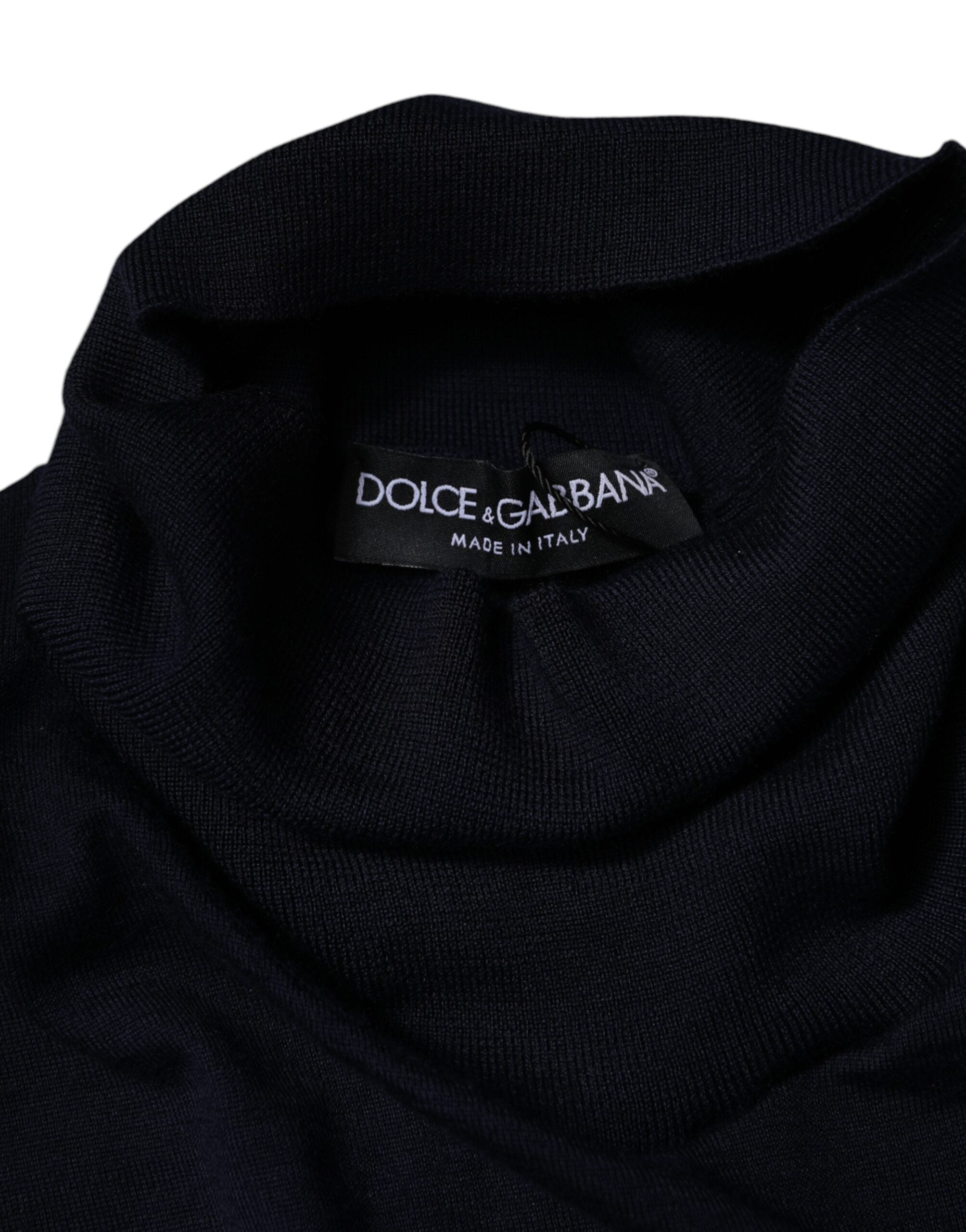 Dolce & Gabbana Blue Cashmere Turtleneck Pullover Men's Sweater (Pre-Owned)