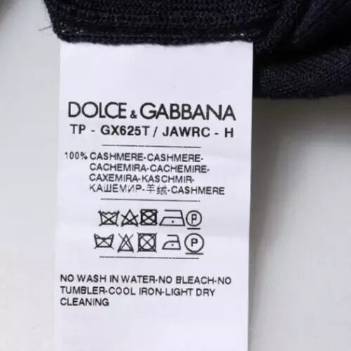 Dolce & Gabbana Blue Cashmere Turtleneck Pullover Men's Sweater (Pre-Owned)