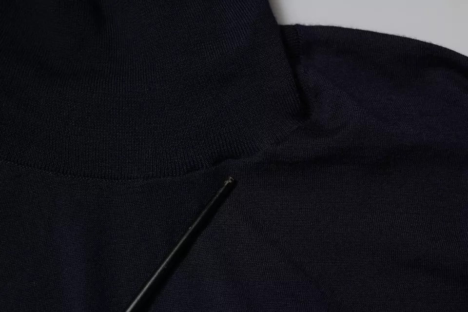 Dolce & Gabbana Blue Cashmere Turtleneck Pullover Men's Sweater (Pre-Owned)