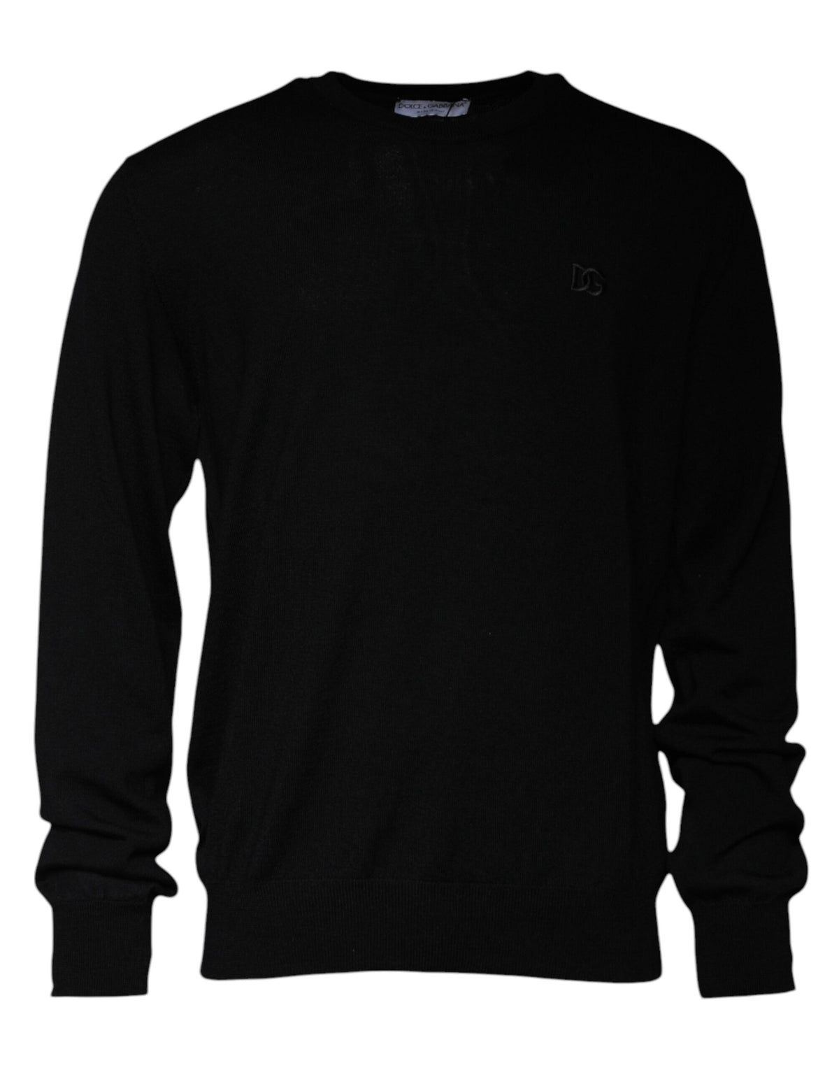 Dolce & Gabbana Black Logo Wool Crew Neck Pullover Men's Sweater (Pre-Owned)