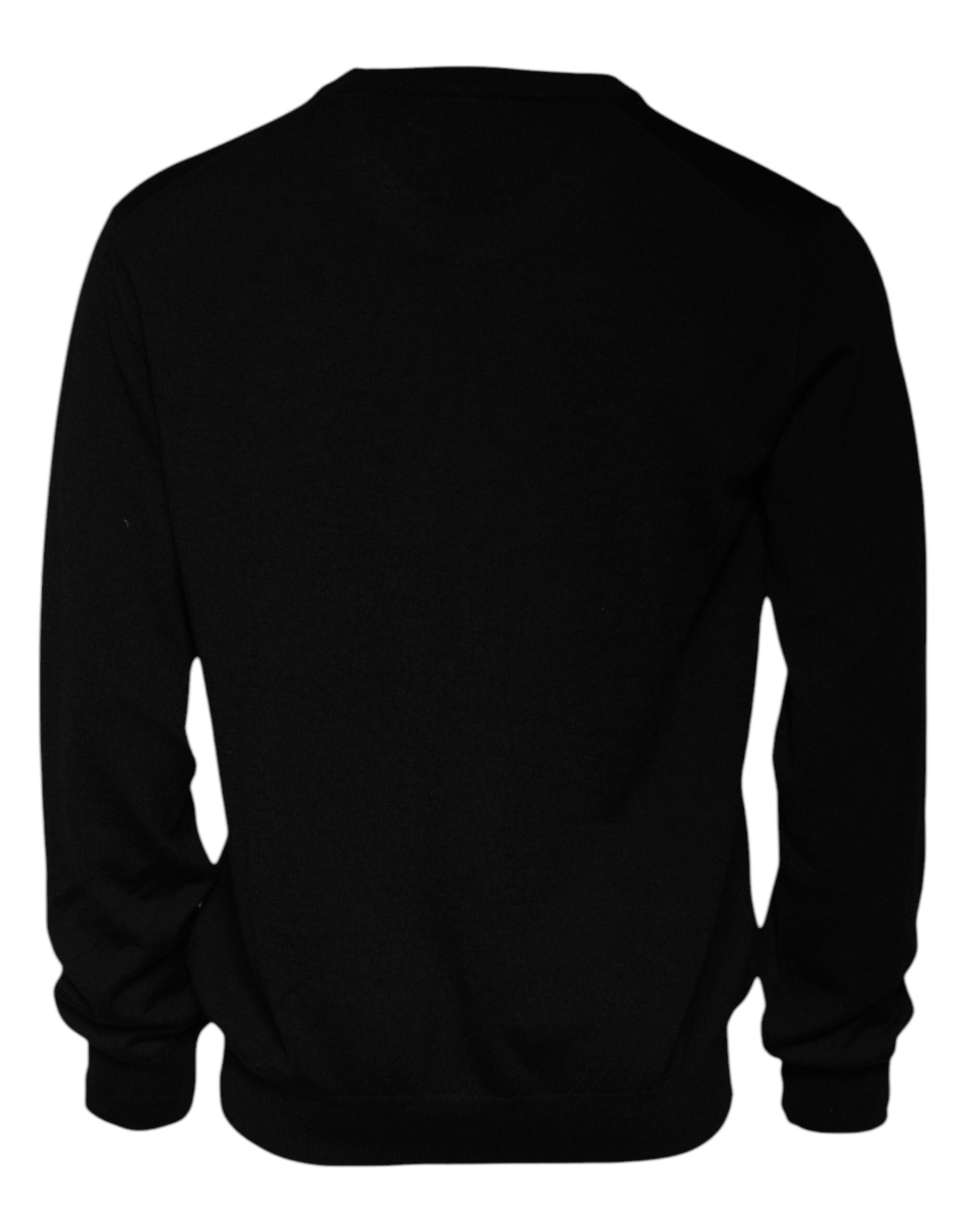 Dolce & Gabbana Black Logo Wool Crew Neck Pullover Men's Sweater (Pre-Owned)