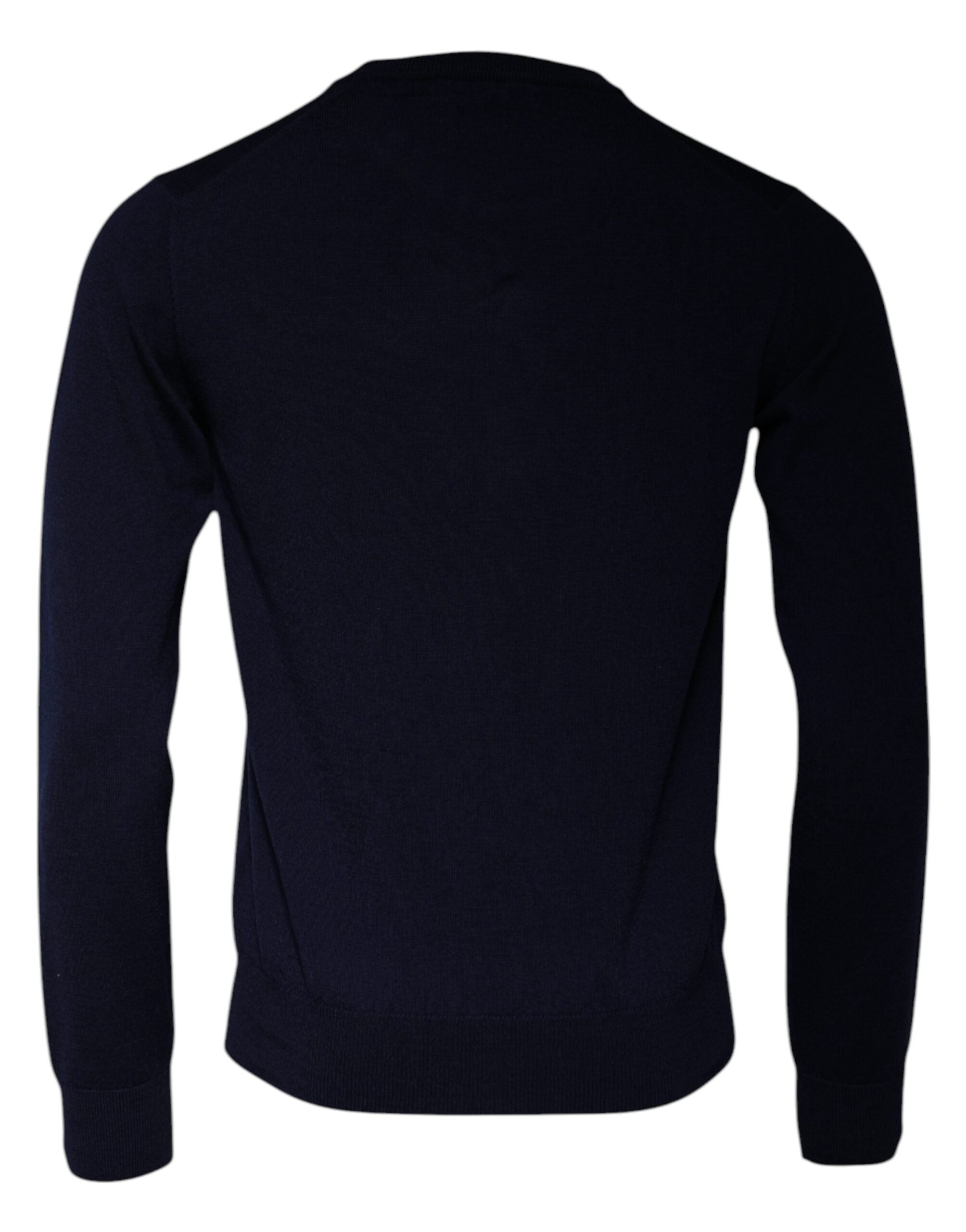 Dolce & Gabbana Blue DG Logo Wool Crew Neck Pullover Men's Sweater (Pre-Owned)