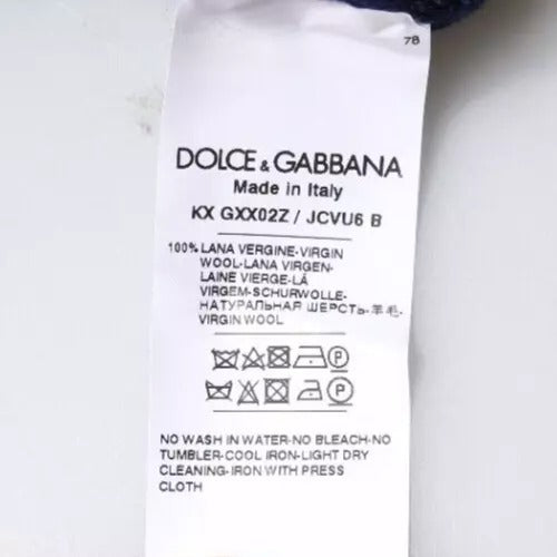 Dolce & Gabbana Blue DG Logo Wool Crew Neck Pullover Men's Sweater (Pre-Owned)