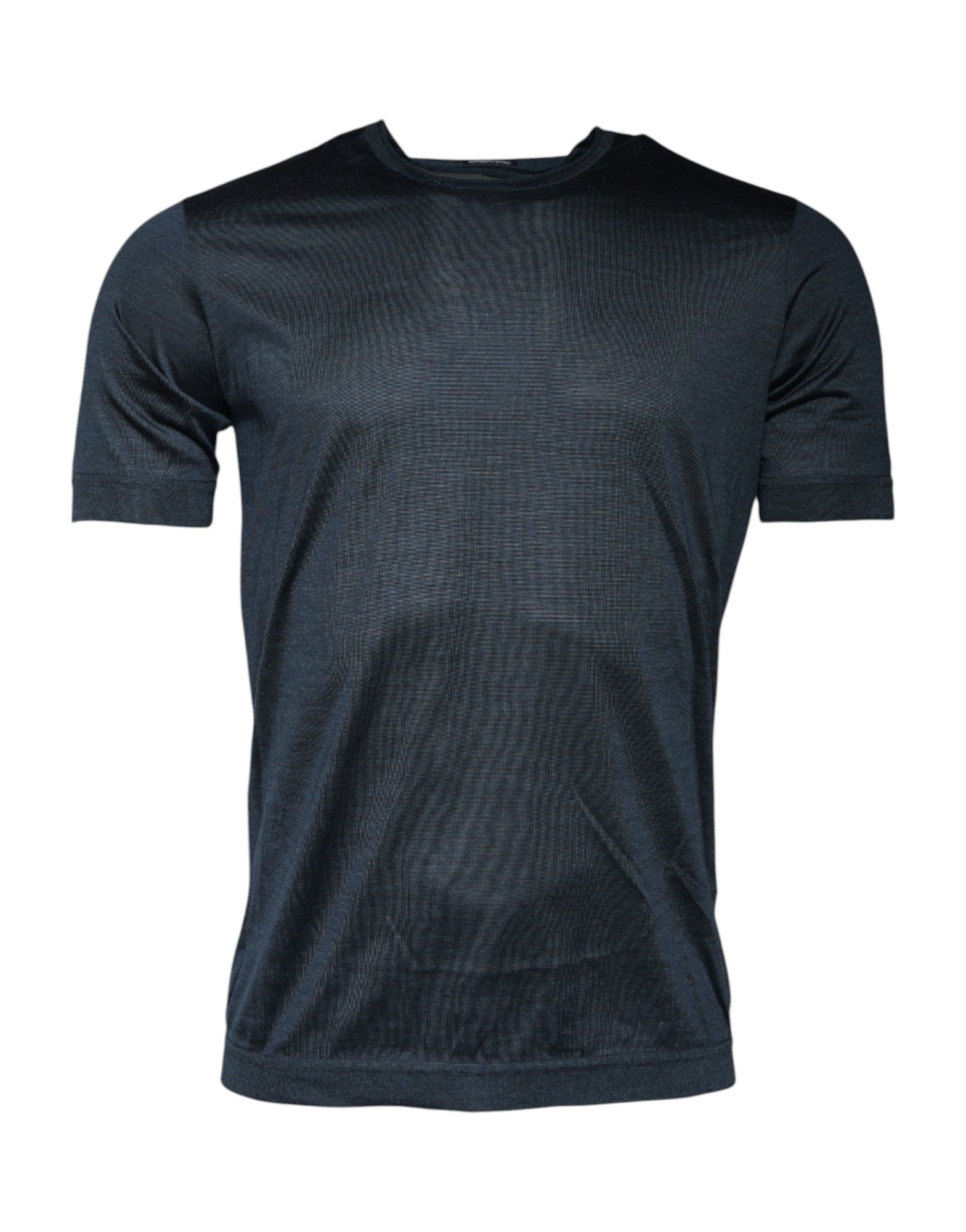 Dolce & Gabbana Dark Blue Silk Crew Neck Short Sleeve Men's T-shirt (Pre-Owned)