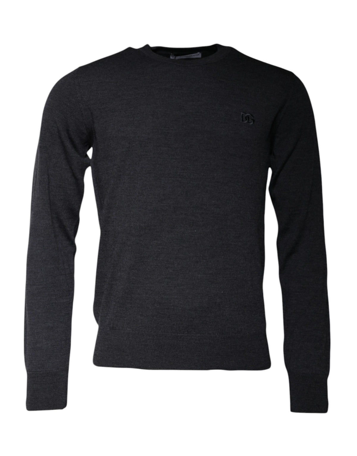 Dolce & Gabbana Dark Gray DG Logo Crew Neck Pullover Men's Sweater
