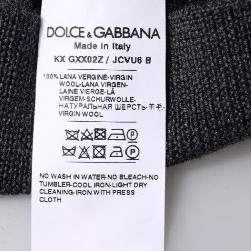 Dolce & Gabbana Dark Gray DG Logo Crew Neck Pullover Men's Sweater