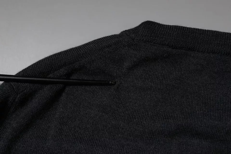 Dolce & Gabbana Dark Gray DG Logo Crew Neck Pullover Men's Sweater