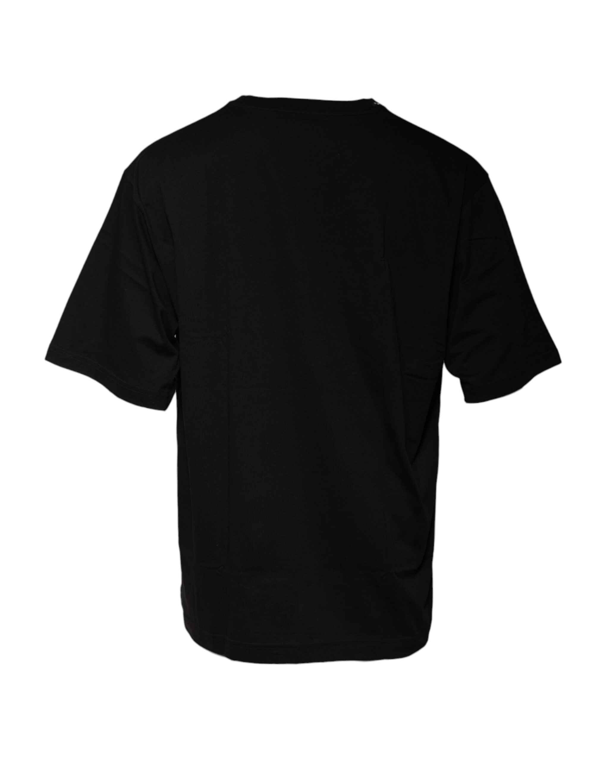 Dolce & Gabbana Black Logo Print Cotton Short Sleeves Men's T-shirt (Pre-Owned)