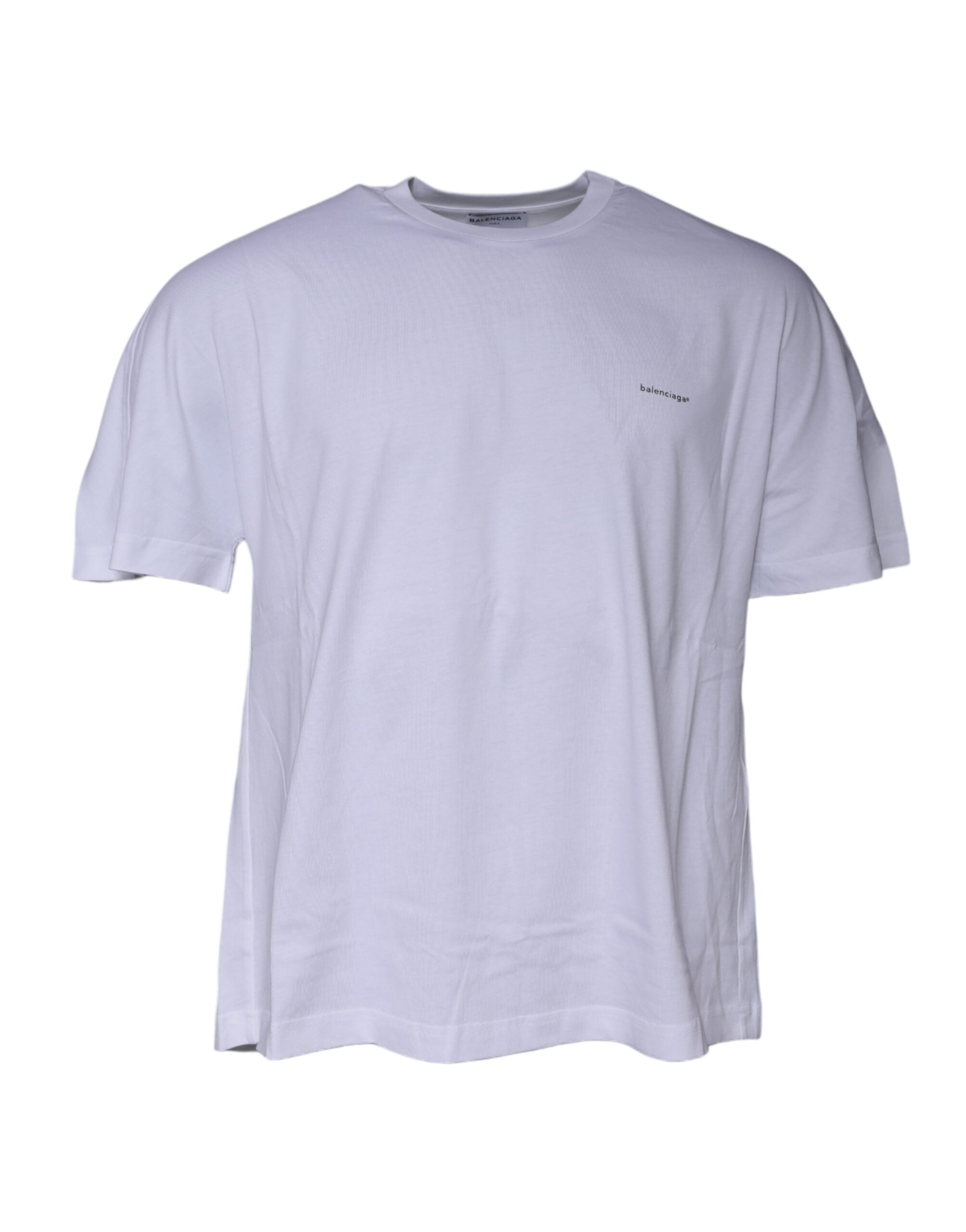 Balenciaga White Logo Cotton Crew Neck Short Sleeves Men's T-shirt (Pre-Owned)