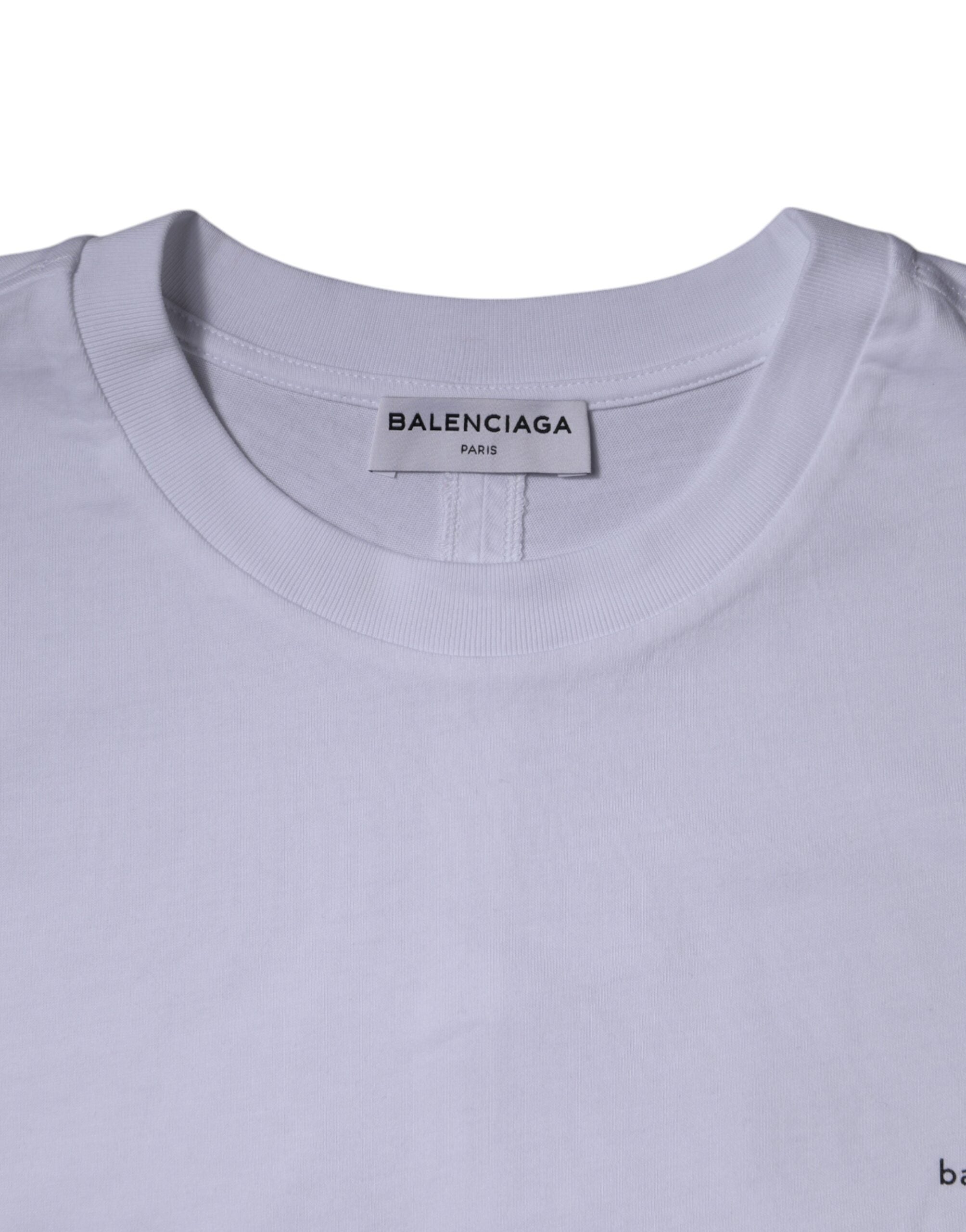 Balenciaga White Logo Cotton Crew Neck Short Sleeves Men's T-shirt (Pre-Owned)