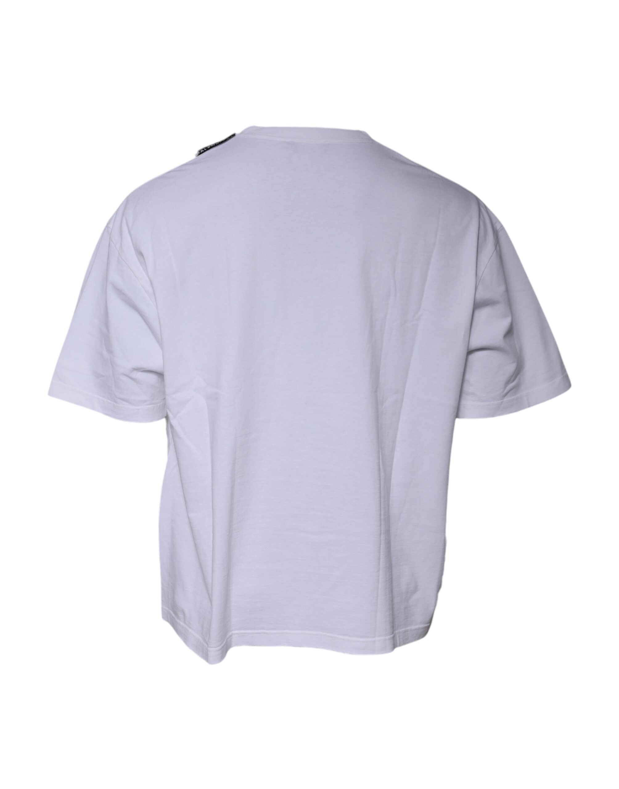Balenciaga White Logo Cotton Jersey Crew Neck Short Sleeves Men's T-shirt (Pre-Owned)