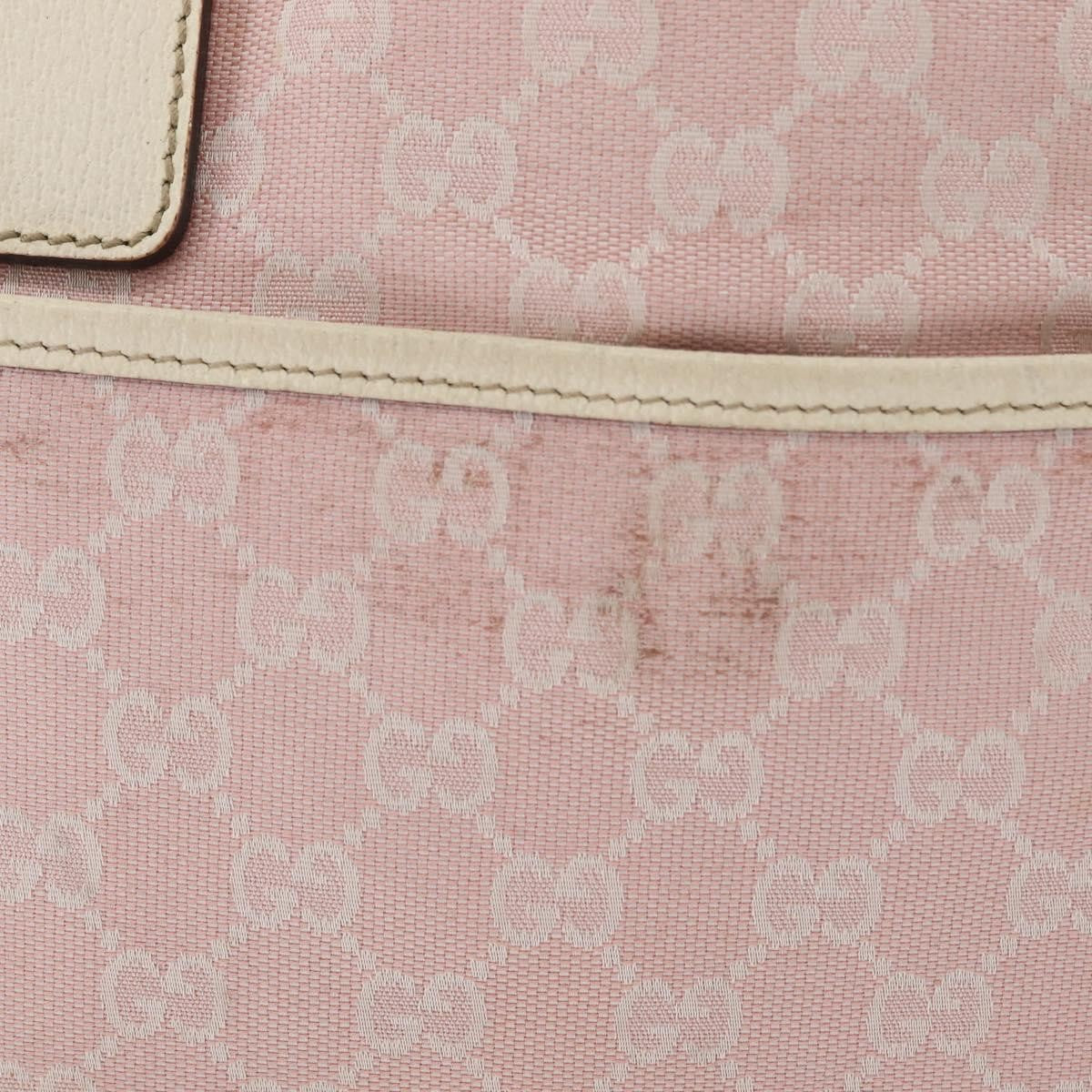 Gucci Web Handle Buckle Tote Gg Canvas And Leather Pink Canvas Tote Bag Bag (Pre-Owned)