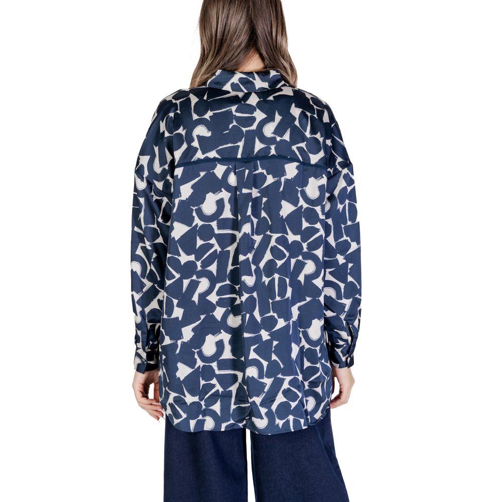 ICHI Blue Polyester Women's Shirt