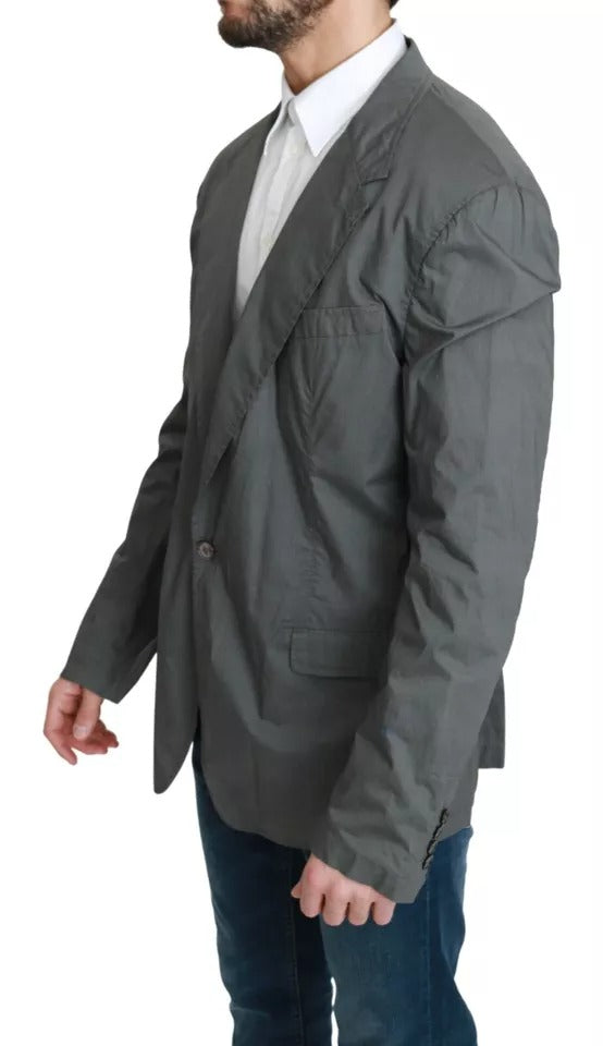 Dolce & Gabbana Gray Cotton Single Breasted Formal Men's Blazer