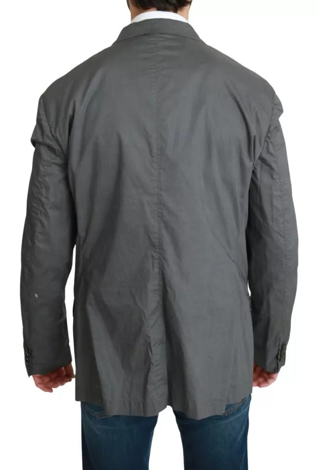 Dolce & Gabbana Gray Cotton Single Breasted Formal Men's Blazer
