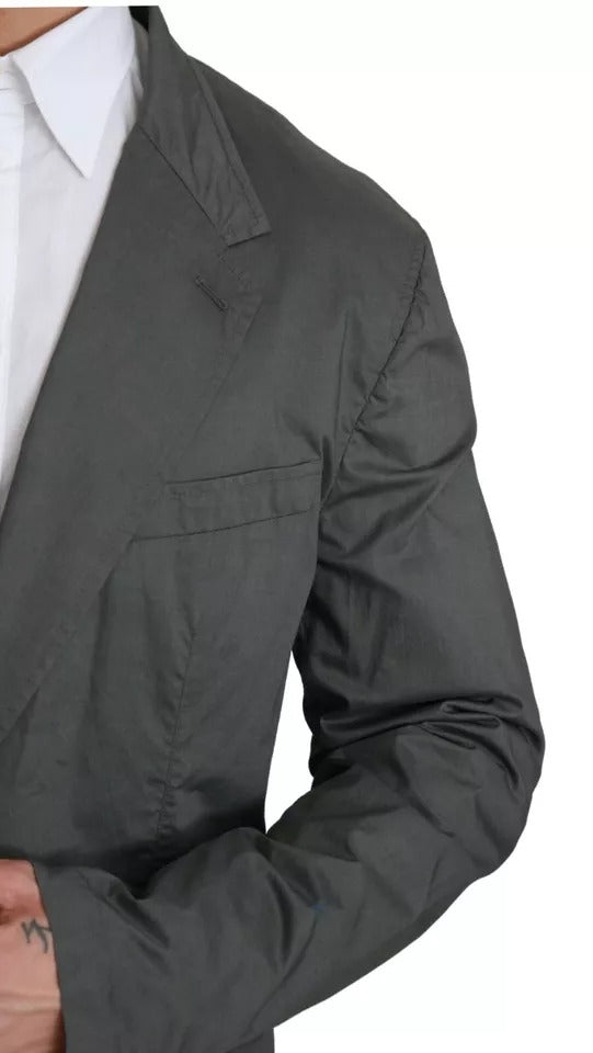 Dolce & Gabbana Gray Cotton Single Breasted Formal Men's Blazer