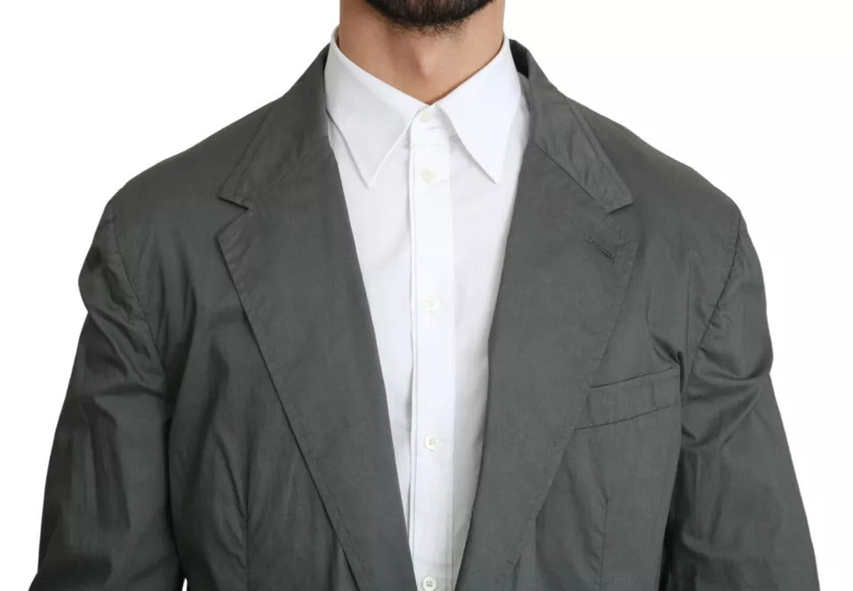 Dolce & Gabbana Gray Cotton Single Breasted Formal Men's Blazer