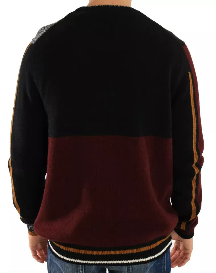 Dolce & Gabbana Multicolor KING Knight Monkey Knitted Cashmere Wool Men's Sweater