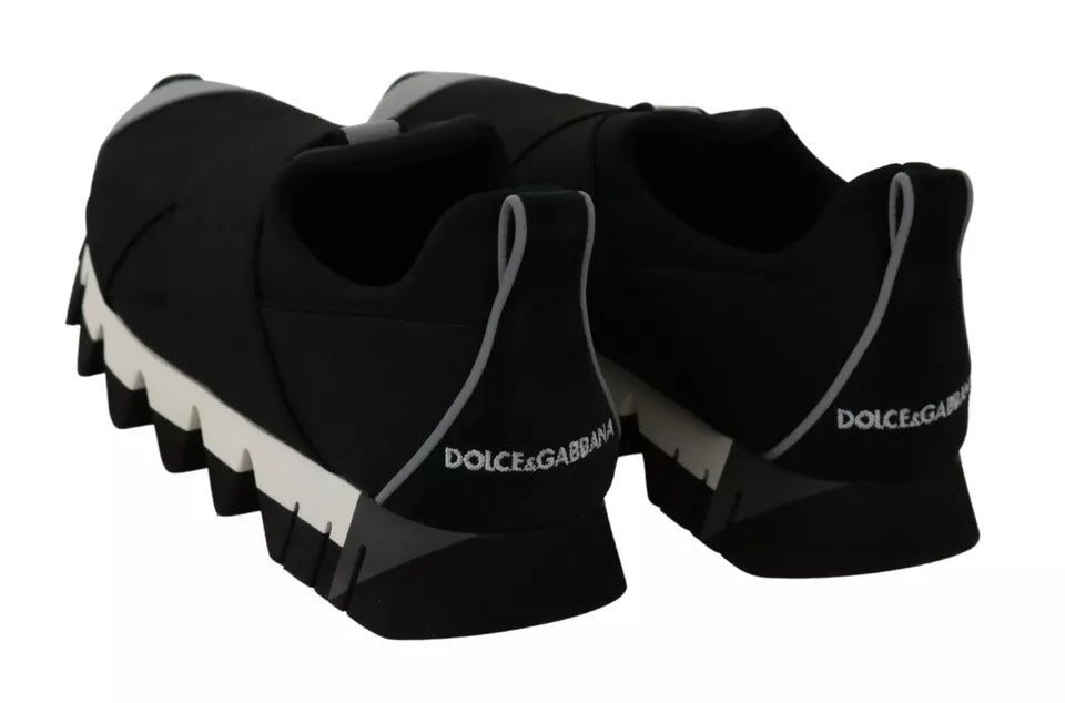 Dolce & Gabbana Black Shark Neoprene Stretch Sneakers Women's Shoes