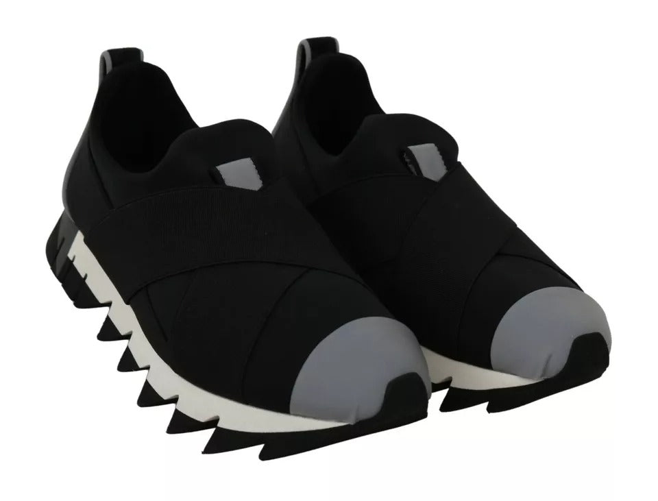 Dolce & Gabbana Black Shark Neoprene Stretch Sneakers Women's Shoes