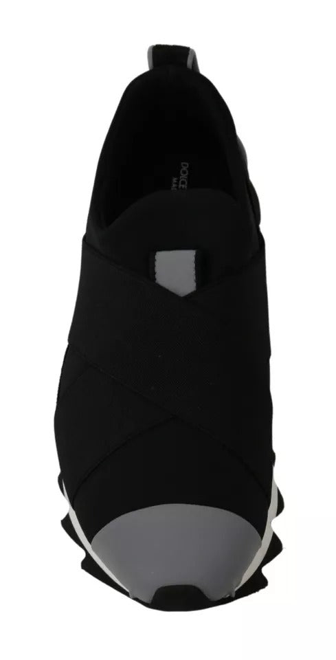 Dolce & Gabbana Black Shark Neoprene Stretch Sneakers Women's Shoes