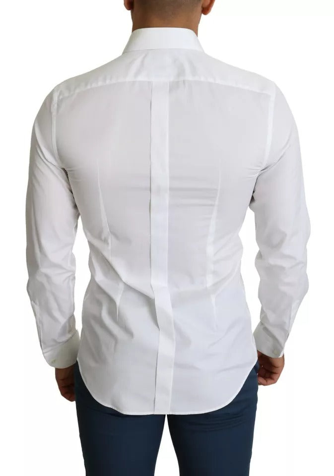 Dolce & Gabbana White Formal Tuxedo Dress GOLD Men's Shirt (Pre-Owned)
