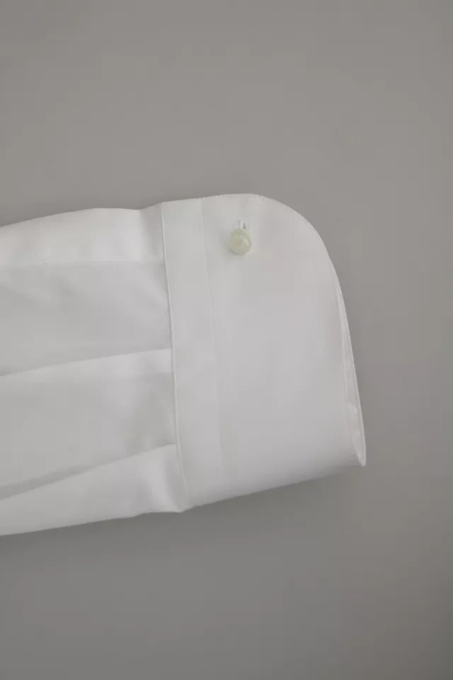 Dolce & Gabbana White Formal Tuxedo Dress GOLD Men's Shirt (Pre-Owned)