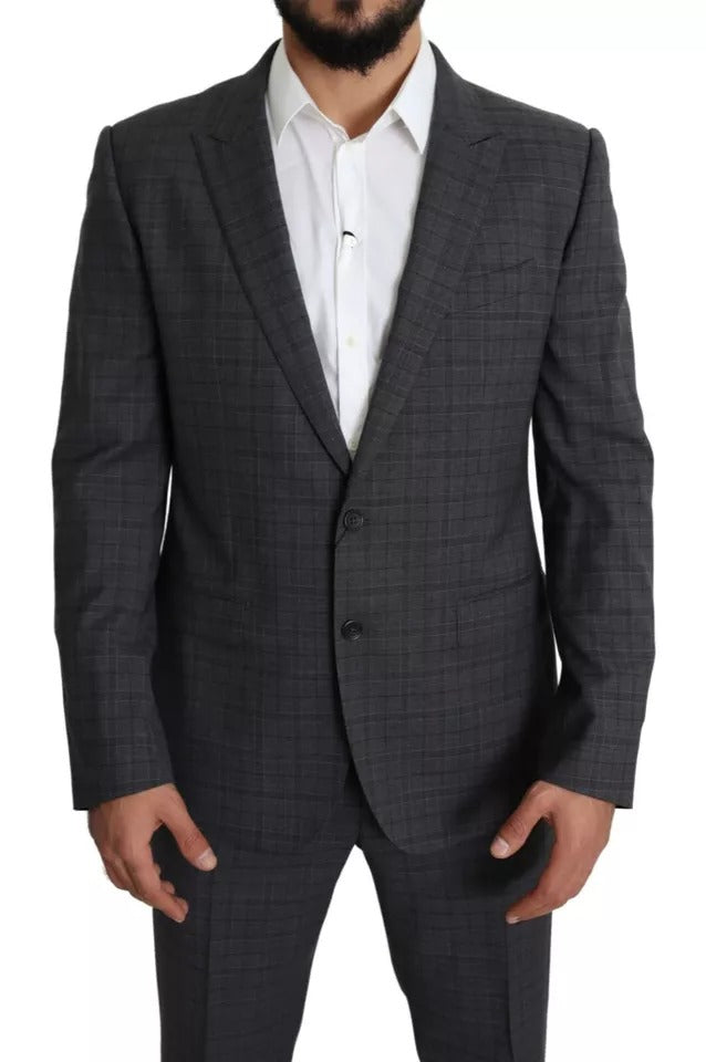 Dolce & Gabbana Gray Wool Men Formal 2 Piece MARTINI Men's Suit